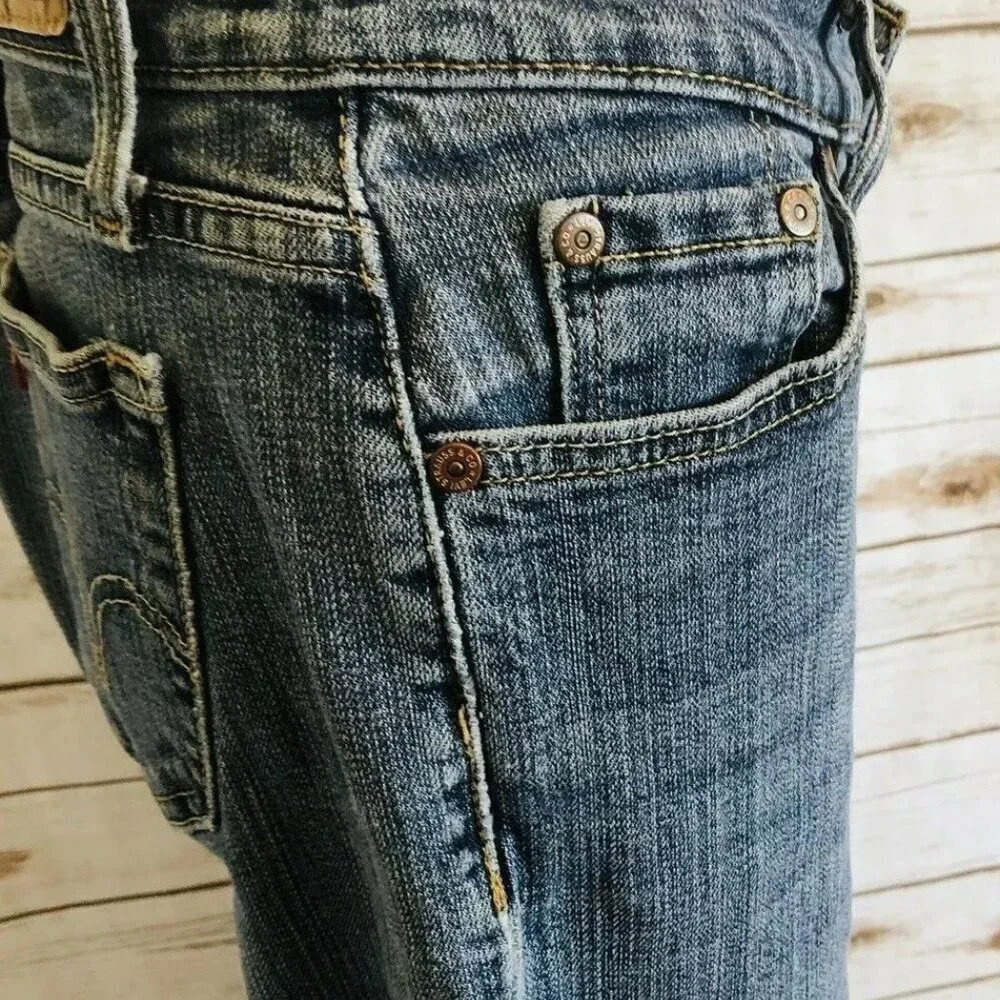 LEVI 529 Women Curvy Boot Cut Cotton Denim Blue Jeans Pants Size 29W X 30L - Picture 8 of 12